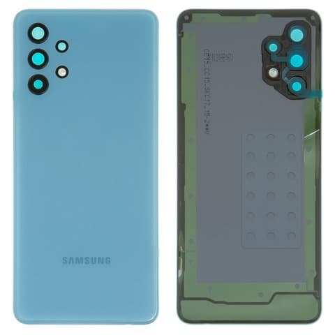 Задняя крышка Samsung SM-A325 Galaxy A32, голубая, синяя, Awesome Blue, со стеклом камеры, Original (PRC) | корпус, панель аккумулятора, АКБ, батареи