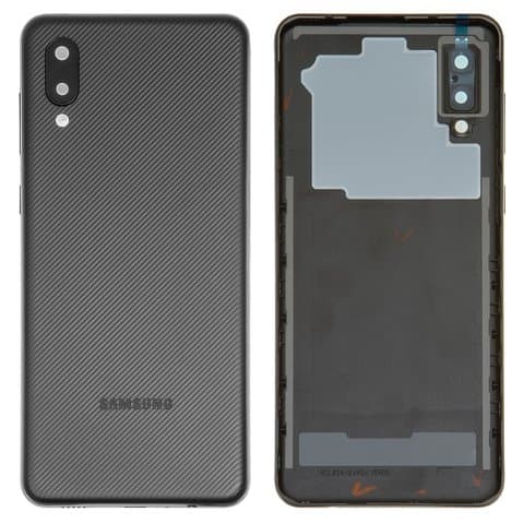 Задняя крышка Samsung SM-A022 Galaxy A02, черная, со стеклом камеры, Original (PRC) | корпус, панель аккумулятора, АКБ, батареи