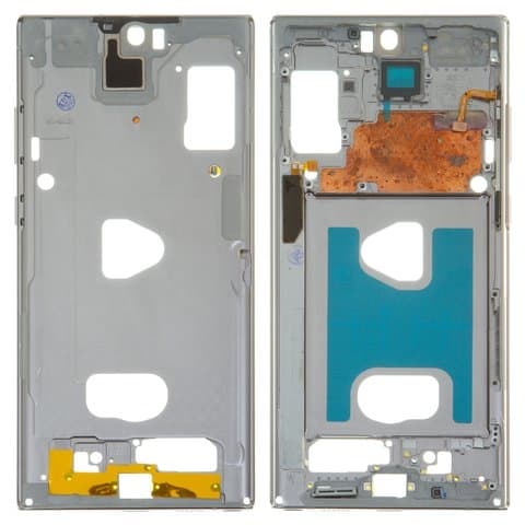 Средняя часть корпуса Samsung SM-N975 Galaxy Note 10 Plus, серебристая, рамка (основа) крепления дисплея, Original (PRC), (сердцевина, основа, станина, середина)