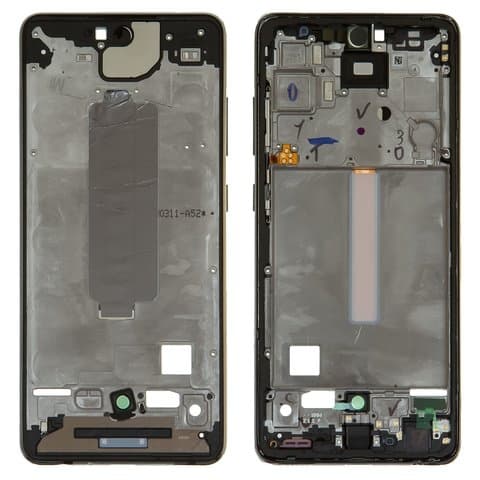 Средняя часть корпуса Samsung SM-A525 Galaxy A52, SM-A526 Galaxy A52 5G, черная, рамка (основа) крепления дисплея
