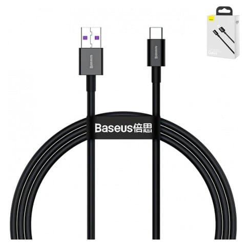 USB-кабель Baseus Superior, Type-C, 100 см, силиконовый, черный, 66 Вт, #CATYS-01