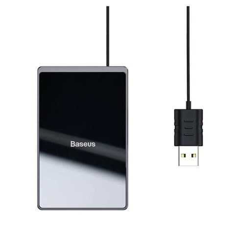Беспроводное зарядное устройство Baseus Card Ultra-thin, Quick Charge, черное, 15 Вт, #WX01B-01