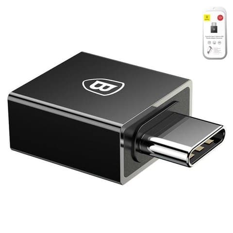 Адаптер USB, Type-C - USB, Baseus, чорний, #CATJQ-B01