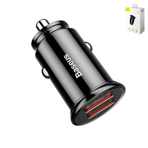 Автомобильний зарядний пристрій Baseus Circular Plastic, Quick Charge, 30 Вт, черное, CCALL-YD01 | зарядка, зарядное устройство