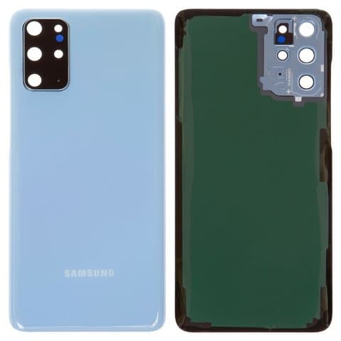 Задняя крышка Samsung SM-G985 Galaxy S20 Plus, SM-G986 Galaxy S20 Plus 5G, голубая, Cloud Blue, со стеклом камеры, Original (PRC) | корпус, панель аккумулятора, АКБ, батареи