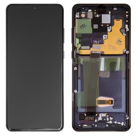 Дисплей Samsung SM-G988 Galaxy S20 Ultra, чорний, Cosmic Black | з тачскріном | Original (PRC), AMOLED | дисплейный модуль, экран | видео