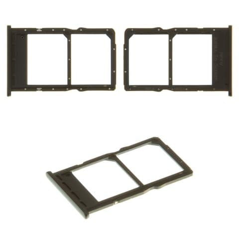 Держатель (лоток) SIM-карты Huawei P40 Lite, черный, Original (PRC)