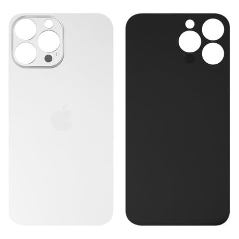 Задняя крышка Apple iPhone 13 Pro, серебристая, белая, Matte Silver, нужно снимать стекло камеры, small hole, Original (PRC) | корпус, панель аккумулятора, АКБ, батареи
