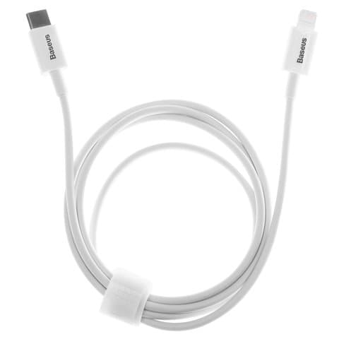 USB-кабель Baseus Superior, Type-C на Lightning, 100 см, силиконовый, белый, 20 Вт, #CATLYS-A02