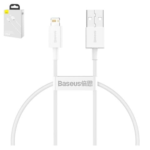 USB-кабель Baseus Superior, Lightning, 25 см, силиконовый, белый, 2.4 А, #CALYS-02