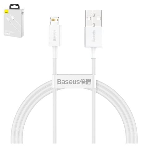 USB-кабель Baseus Superior, Lightning, 100 см, силиконовый, білий, 2.4 А, #CALYS-A02