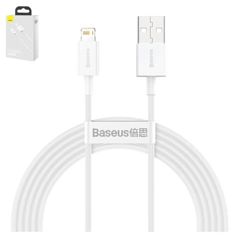 USB-кабель Baseus Superior, Lightning, 200 см, силиконовый, белый, 2.4 А, #CALYS-C02