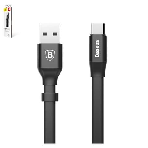 USB-кабель Baseus Nimble, Type-C, 23 см, силиконовый, черный, 2.0 А, #CATMBJ-01