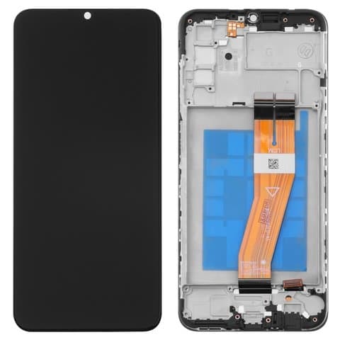 Дисплей Samsung SM-A037 Galaxy A03s, черный | с тачскрином | с передней панелью | Original (PRC), желтый шлейф | дисплейный модуль, экран
