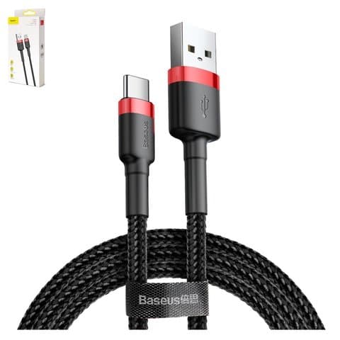 USB-кабель Baseus Cafule, Type-C, 300 см, в нейлоновой оплетке, чорний, 2.0 А, #CALKLF-U91
