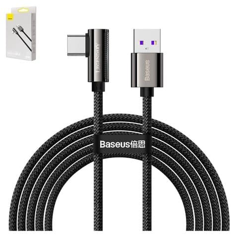 USB-кабель Baseus Legend, Type-C, 200 см, Г-образный, в нейлоновой оплетке, чорний, 66 Вт, #CATCS-C01