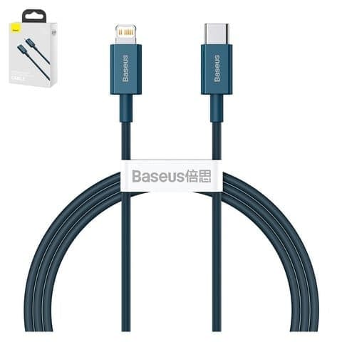 USB-кабель Baseus Superior, Type-C на Lightning, 100 см, силиконовый, синій, 20 Вт, #CATLYS-A03