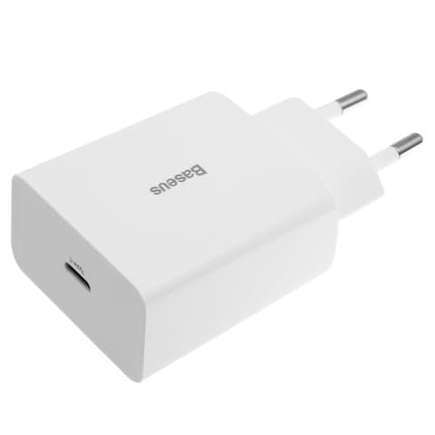 Сетевое зарядное устройство Baseus Speed Mini, Quick Charge, белое, USB Type-C, 20 Вт, CCFS-SN02