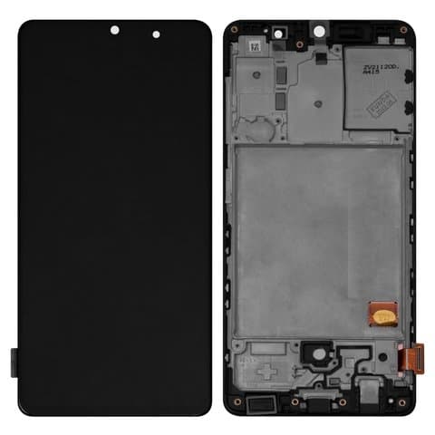 Дисплей Samsung SM-A415 Galaxy A41, черный | с тачскрином | с передней панелью | Original (реновация) | дисплейный модуль, экран