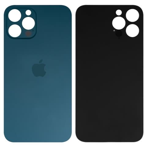 Задняя крышка Apple iPhone 12 Pro Max, синяя, Pacific Blue, не нужно снимать стекло камеры, big hole, Original (PRC) | корпус, панель аккумулятора, АКБ, батареи