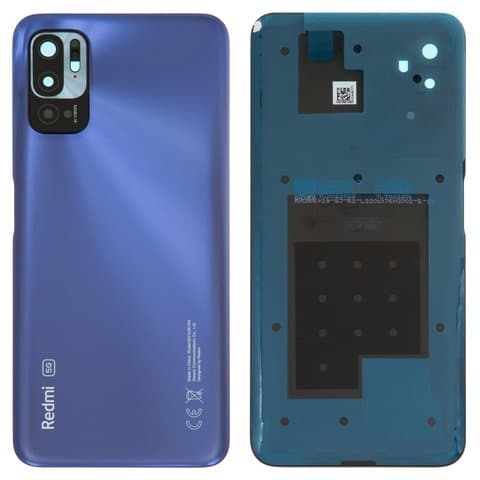 Задняя крышка Xiaomi Redmi Note 10 5G, M2103K19G, M2103K19C, синяя, Nighttime Blue, со стеклом камеры, Original (PRC) | корпус, панель аккумулятора, АКБ, батареи