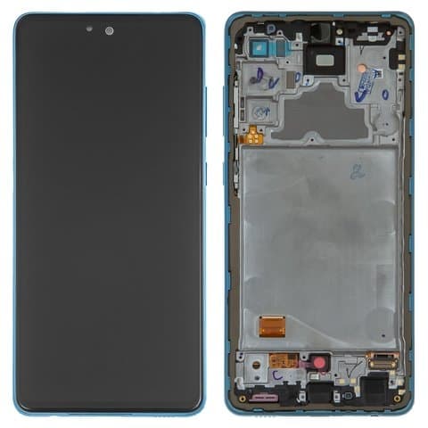 Дисплей Samsung SM-A725 Galaxy A72, SM-A726 Galaxy A72 5G, синий, голубой, Awesome Blue | с тачскрином | с передней панелью | Original (PRC) | дисплейный модуль, экран