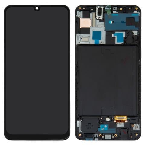 Дисплей Samsung SM-A505 Galaxy A50, черный | с тачскрином | с передней панелью | Original (реновация) | дисплейный модуль, экран, монитор