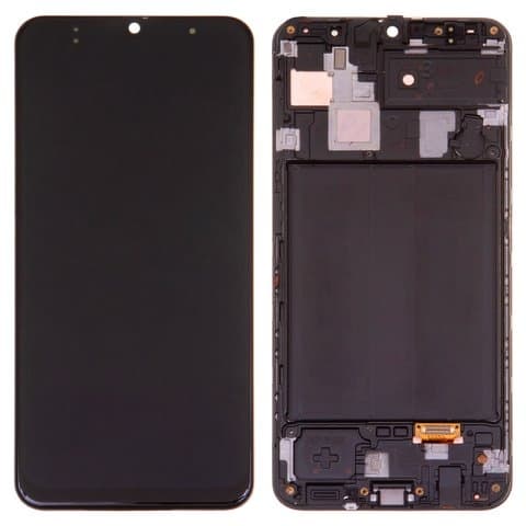 Дисплей Samsung SM-A305 Galaxy A30, черный | с тачскрином | с передней панелью | Original (реновация), Super AMOLED | дисплейный модуль, экран, монитор