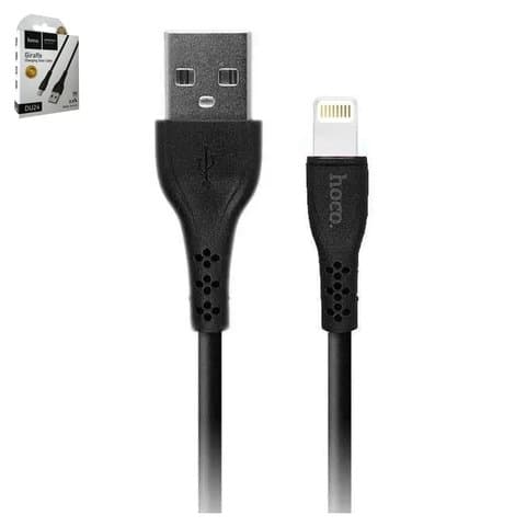 USB-кабель Hoco DU24, Lightning, 2.4 А, 100 см, черный