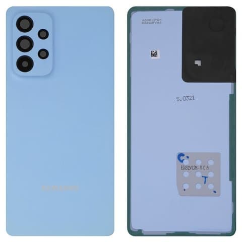 Задняя крышка Samsung SM-A536 Galaxy A53 5G, синяя, со стеклом камеры, Original (PRC) | корпус, панель аккумулятора, АКБ, батареи
