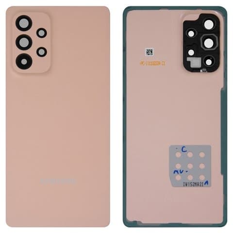 Задняя крышка Samsung SM-A536 Galaxy A53 5G, персиковая, со стеклом камеры, Original (PRC) | корпус, панель аккумулятора, АКБ, батареи