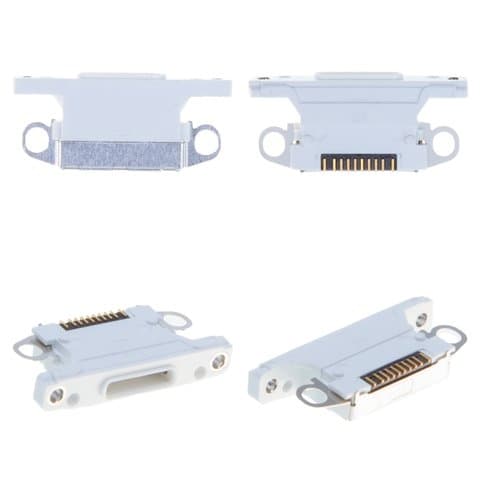 Коннектор зарядки Apple iPhone XR, белый, Lightning, (гнездо, разъем, слот)