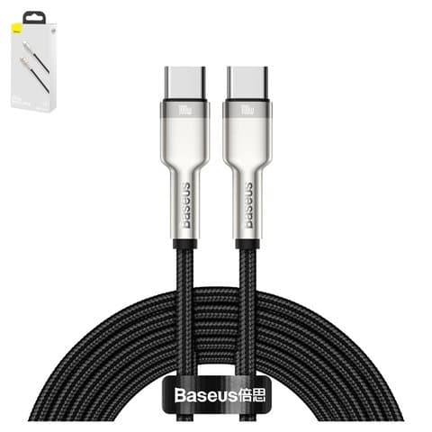 USB-кабель Baseus Cafule Series Metal, Type-C на Type-C, 100 см, Power Delivery (100 Вт), чорний, #CATJK-C01