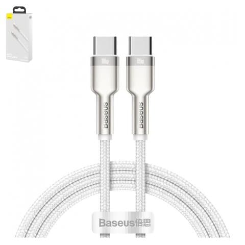 USB-кабель Baseus Cafule Series Metal, Type-C на Type-C, 100 см, Power Delivery (100 Вт), білий, #CATJK-C02