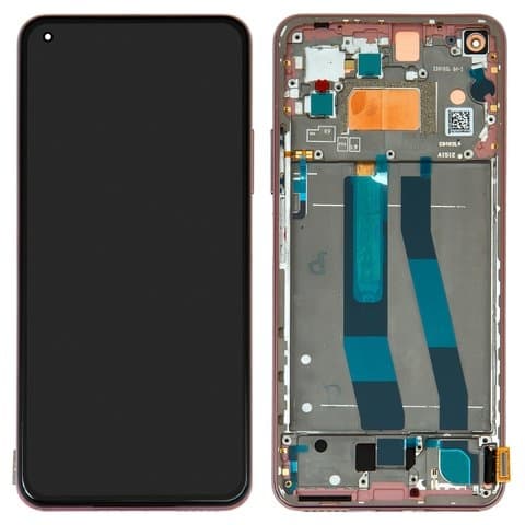 Дисплей Xiaomi Mi 11 Lite, M2101K9AG, M2101K9AI, Mi 11 Lite 5G, M2101K9C, M2101K9G, M2101K9R, розовый, Peach Pink | с тачскрином | с передней панелью | Original (PRC), AMOLED | дисплейный модуль, экран