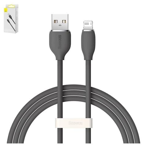 USB-кабель Baseus Jelly Liquid Silica Gel, Lightning, 120 см, 2.4 А, чорний, #CAGD000001