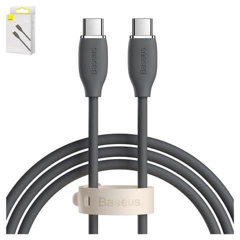 USB-кабель Baseus Jelly Liquid Silica Gel, Type-C на Type-C, 120 см, Power Delivery (100 Вт), чорний, #CAGD030001