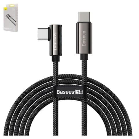 USB-кабель Baseus Elbow, Type-C на Type-C, 200 см, 100 Вт, 5 А, черный, #CATCS-A01