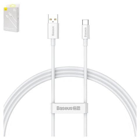 USB-кабель Baseus Superior, Type-C, 100 см, 100 Вт, белый, #CAYS001302