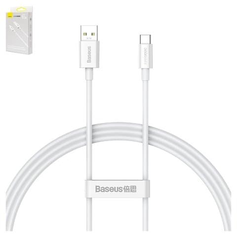 USB-кабель Baseus Superior Series (SUPERVOOC), Type-C, 100 см, 65 Вт, белый, #CAYS000902