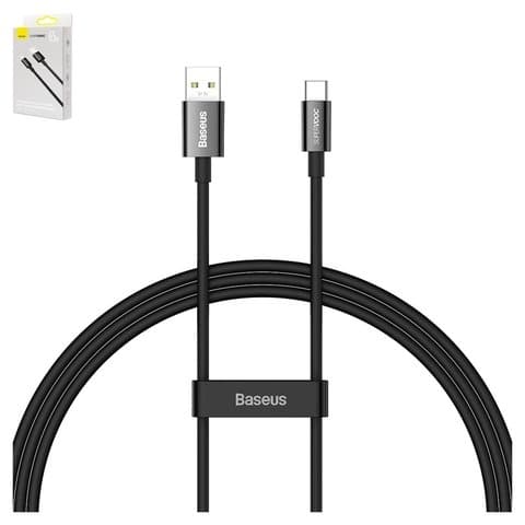 USB-кабель Baseus Superior Series (SUPERVOOC), Type-C, 100 см, 65 Вт, чорний, #CAYS000901