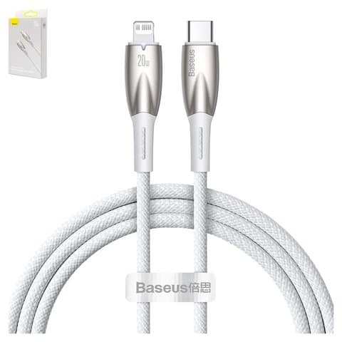 USB-кабель Baseus Glimmer, Type-C на Lightning, 100 см, 20 Вт, белый, #CADH000002