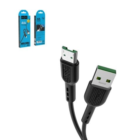 USB-кабель Hoco X33, USB тип-A, micro-USB тип-B, 100 см, 4 А, чорний, VOOC, #6931474709141