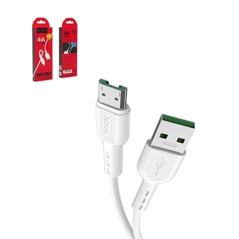 USB-кабель Hoco X33, USB тип-A, micro-USB тип-B, 100 см, 4 А, білий, VOOC, #6931474709158