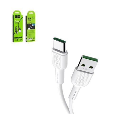 USB-кабель Hoco X33, USB тип-C, USB тип-A, 100 см, 5 А, білий, VOOC, #6931474706126