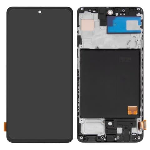 Дисплей Samsung SM-A515 Galaxy A51, черный | с тачскрином | с передней панелью | High Copy, OLED, со стандартным ободком | дисплейный модуль, экран