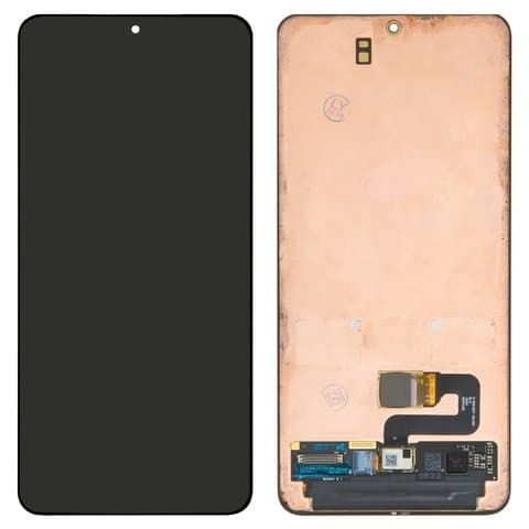 Дисплей Samsung SM-G991 Galaxy S21 5G, черный | с тачскрином | Original (реновация), AMOLED | дисплейный модуль, экран, монитор