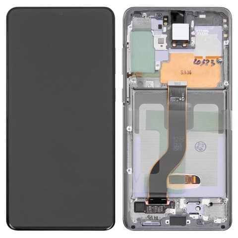 Дисплей Samsung SM-G985 Galaxy S20 Plus, SM-G986 Galaxy S20 Plus 5G, серый, Cosmic Grey | с тачскрином | с передней панелью | Original (PRC), без фронтальної камери | дисплейный модуль, экран