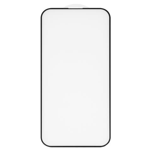 Закаленное защитное стекло Apple iPhone 14 Pro Max, iPhone 15 Plus, черное, Full Glue (клей по всей площади стекла), 6D, совместимо с чехлом