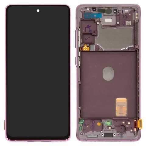 Дисплей Samsung SM-G781 Galaxy S20 FE 5G, розовый, Cloud Lavender | с тачскрином | с передней панелью | Original (Сервис-Центр), AMOLED, GH82-24214C, GH82-24215C | дисплейный модуль, экран